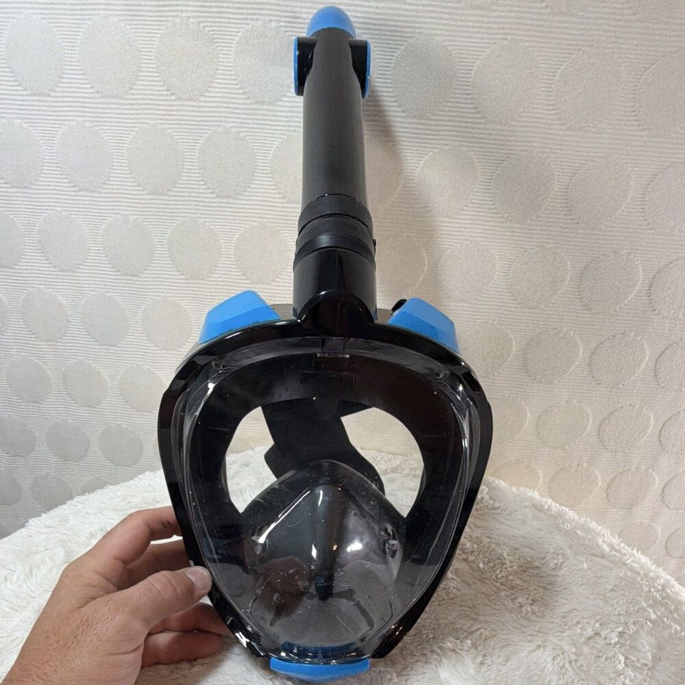 Greatever G2 Full Face Snorkel Mask 180° Dry Top Camera Mount Blue